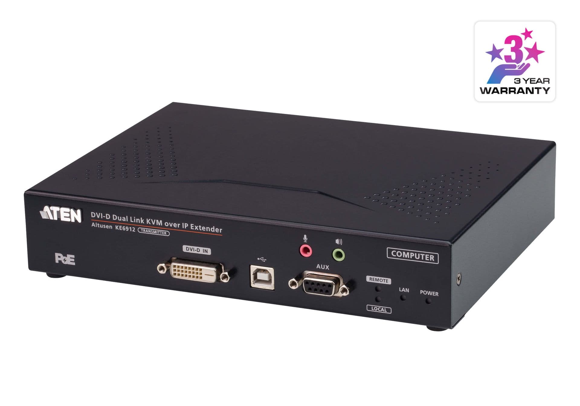 ATEN Extender DVI, Dual Link, KVM over IP, PoE, (Transmitter), KE6912T-AX