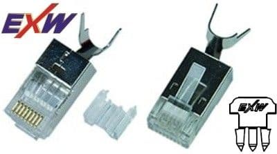 EXW Modulár dugó RJ45 Cat6A STP patch/fali 1,5mm 50micron EXW 10539