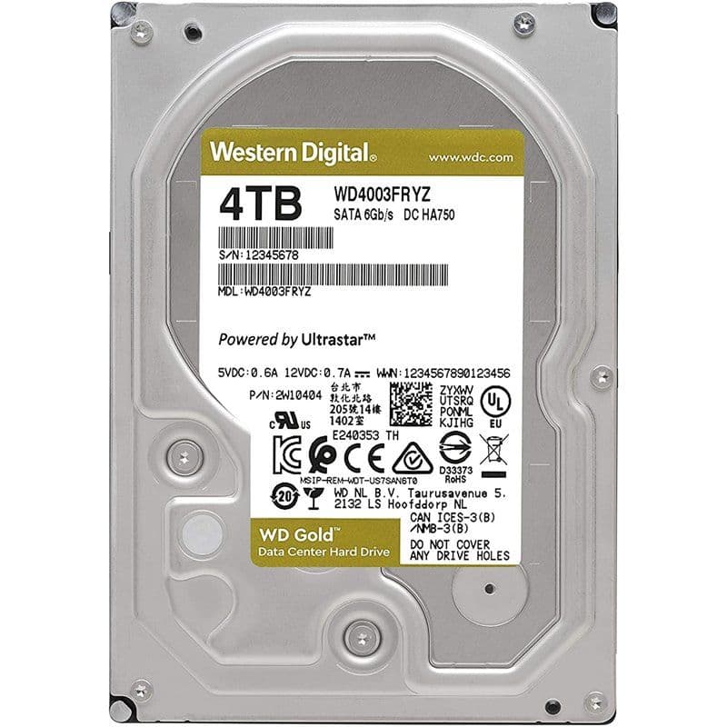 WD HDD SATA3 Gold 3.5" 4TB (4000GB) 128MB 7200rpm
