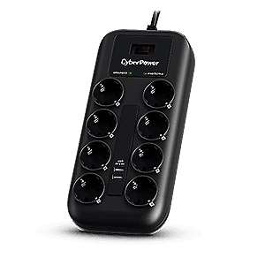 CYBERPOWER Hálózati elosztó 8x Schuko, 2x USB, 1,8m