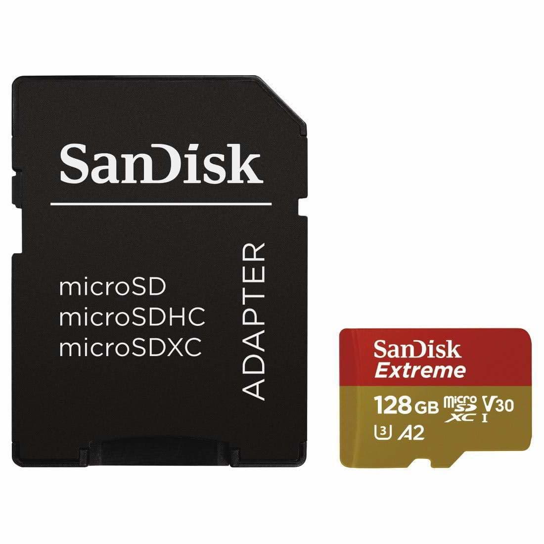 SANDISK Extreme MicroSDXC 128GB UHS-I CL10 U3 V30 A2