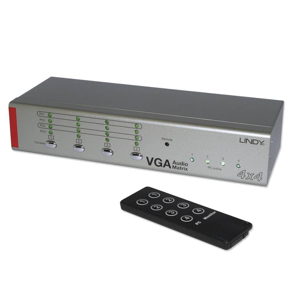 LINDY VGA és audio mátrix, 4x4 port