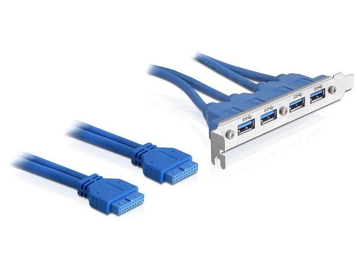 DELOCK Hátlapi USB kivezetés, 2x alaplapi csatlakozó, 4x USB 3.0