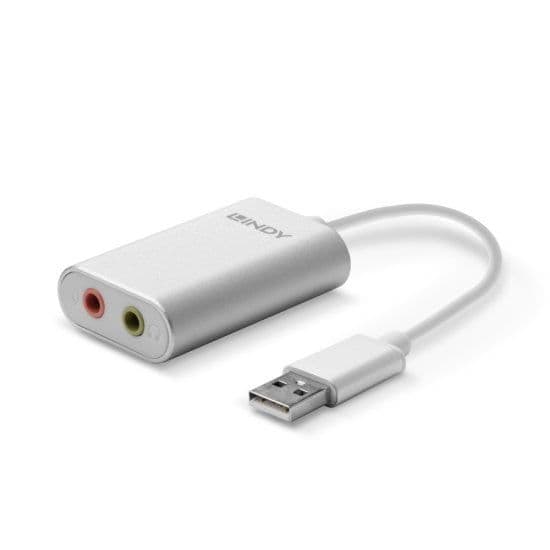 LINDY Adapter USB - 2x 3,5mm jack