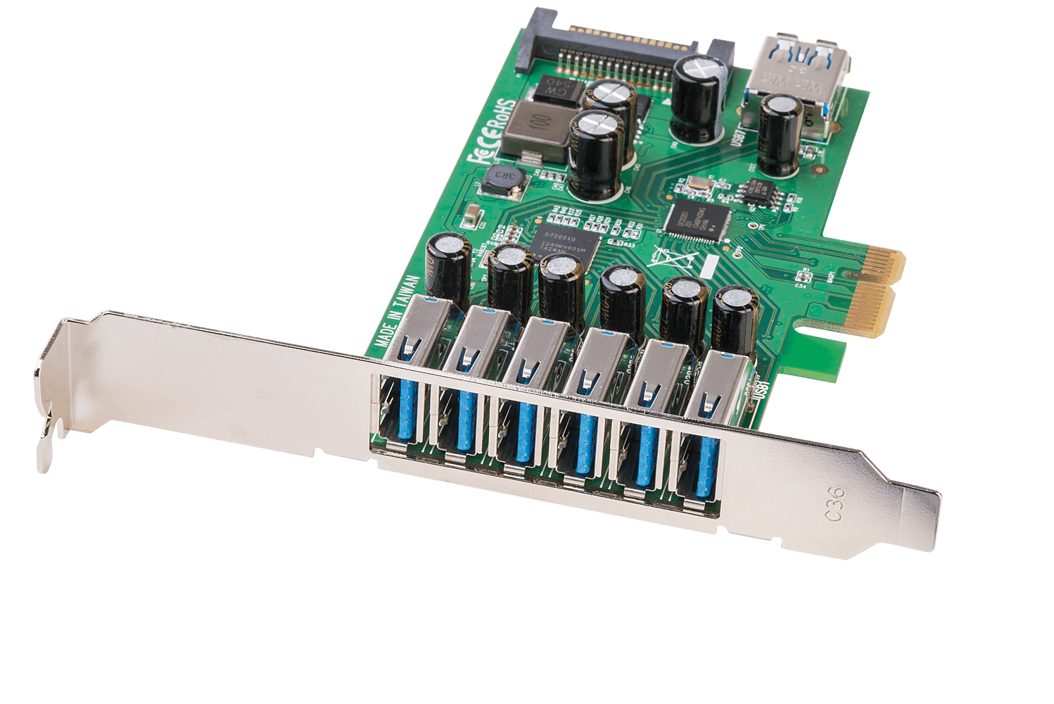 LINDY PCIe - USB 3.0, 6+1 port