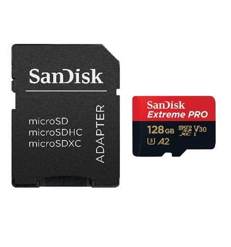 SANDISK Extreme Pro MicroSDXC 128GB UHS-I CL10 U3 V30 A2