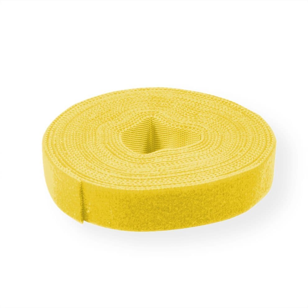 VALUE Kábelkötegelő szalag, sárga, 25m x 1 cm