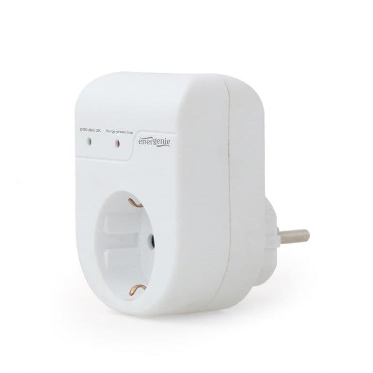 ENERGENIE Tulfeszültség védő, 1x Shucko, fehér
