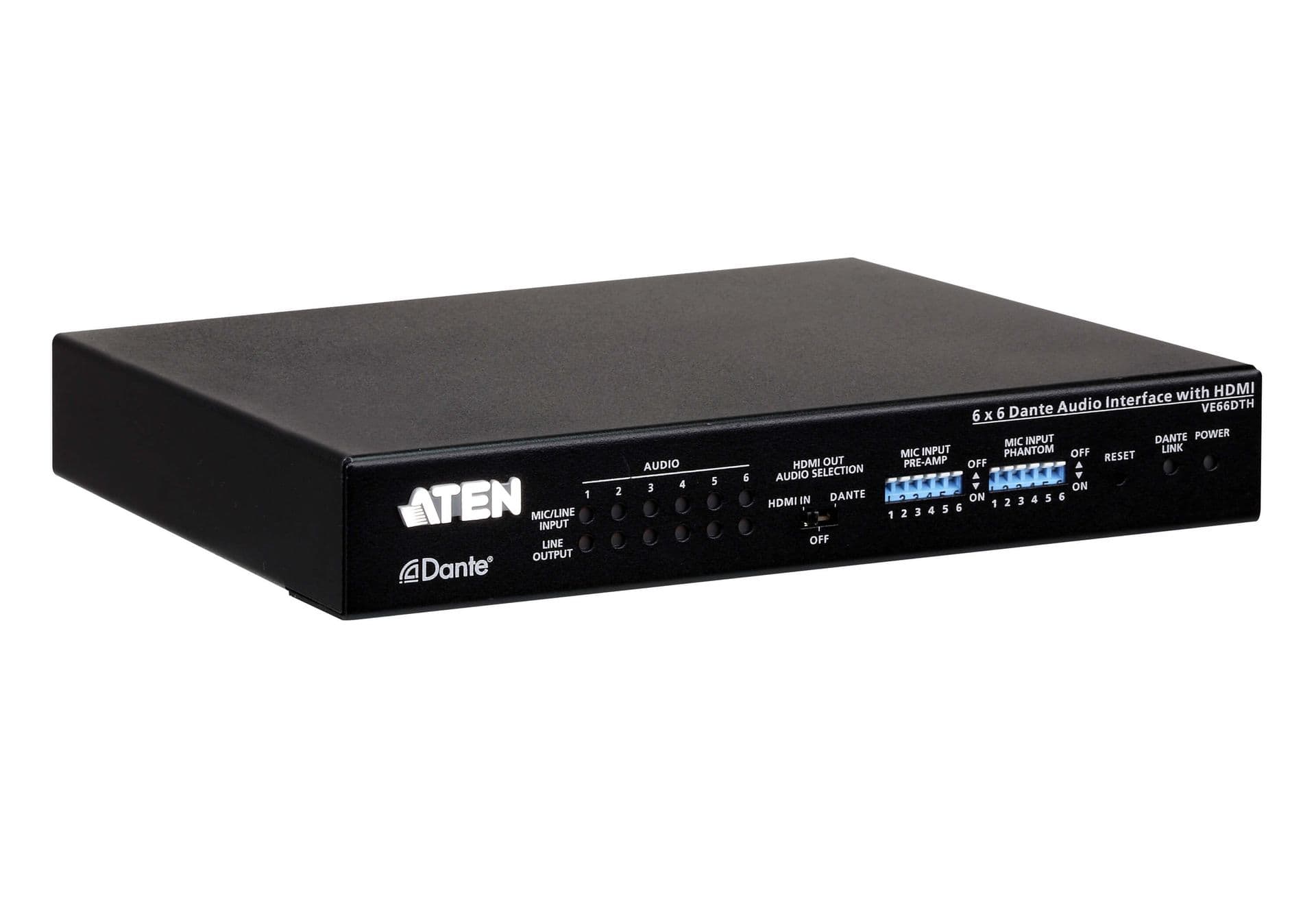 ATEN Dante audio interfész 6x6, HDMI