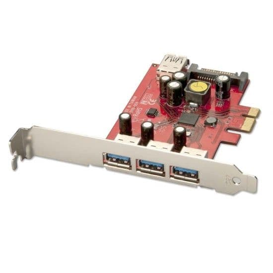 LINDY Prémium USB 3.2 Gen1 kártya, 3+1 port, PCIe