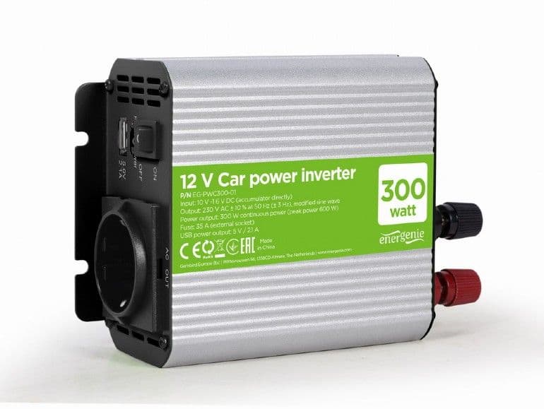 ENERGENIE Autós inverter 300W 12V USB porttal