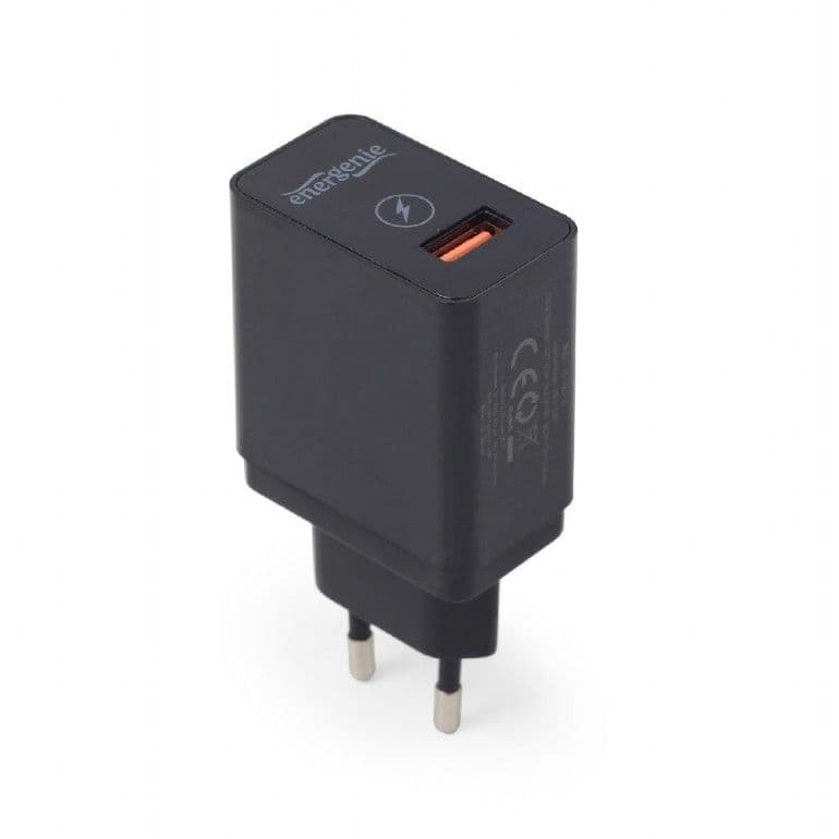 ENERGENIE Fali töltő 1x USB3.0, fekete