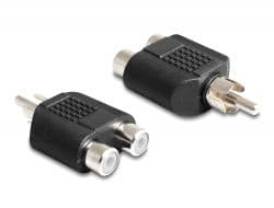 DELOCK Mono Audio adapter RCA apa - 2x RCA anya fekete - 84499