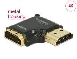 DELOCK Adapter HDMI-A, 4K, F/M, 90°-al jobbra, fekete - 65661