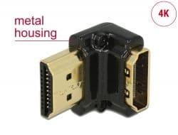 DELOCK Adapter HDMI-A, 4K, F/M, 90°-al lefele, fekete - 65662
