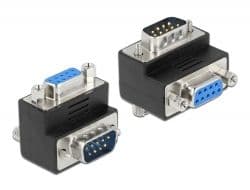 DELOCK Adapter Sub-D9, M/F, 90°-al elforgatott, fekete - 65264