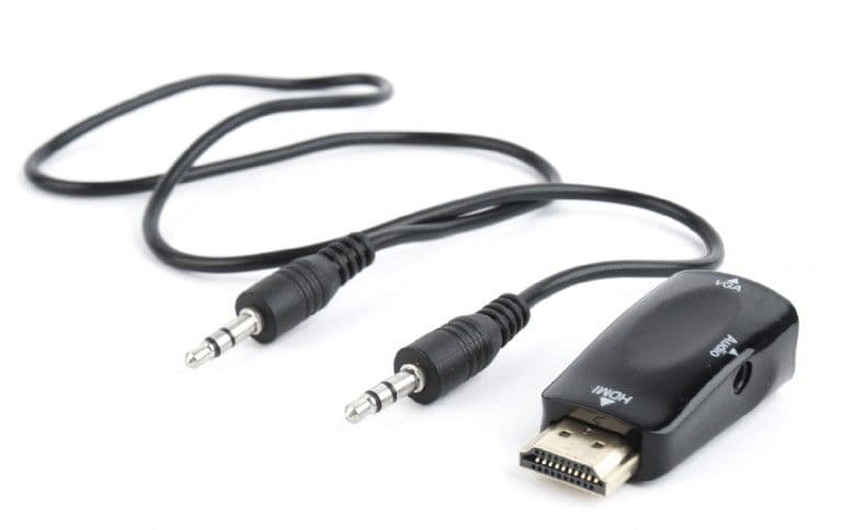 GEMBIRD Adapter HDMI - VGA + audio, F/F, fekete