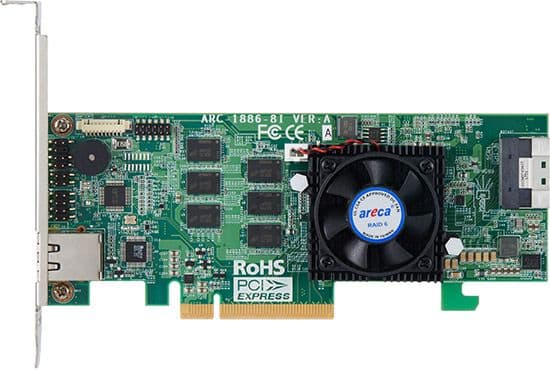ARECA RAID Controller ARC-1886-8I, PCIe Gen 4.0 M.2 NVMe Hardware RAID Adapter