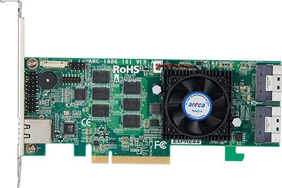 ARECA RAID Controller ARC-1886-16I, PCIe Gen 4.0 M.2 NVMe Hardware RAID Adapter