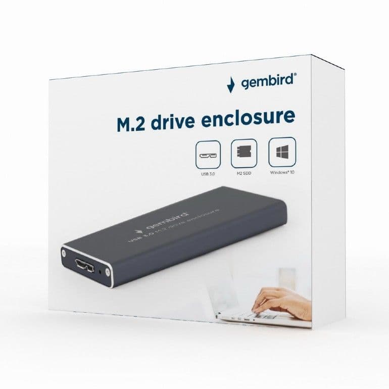 GEMBIRD M.2 SSD Ház, fekete USB 3.1