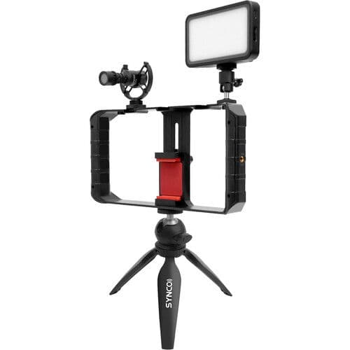 SYNCO Vlogger Kit 1 vlogging szett okostelefonokhoz, mikrofon, LED, mini állvány, mobiltelefon cage