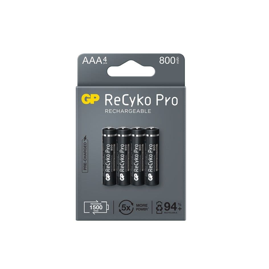 GP akku ReCyko Pro Újratölthető, ceruza, 800mAh 4db/Cs