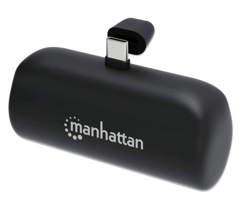 PLATINET Power Bank hordozható töltő és telefon állvány, 5000mAh, Beépített USB-C csatlakozóval, 10W, fekete