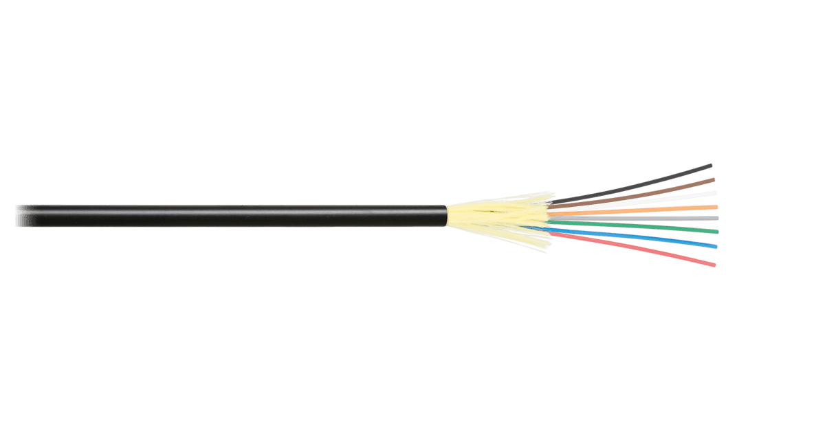 NIKOMAX Optikai kábel, beltéri/kültéri, MM 50/125, OM4, 8 szálas tight buffered, LSZH, Eca, fekete - Méterre