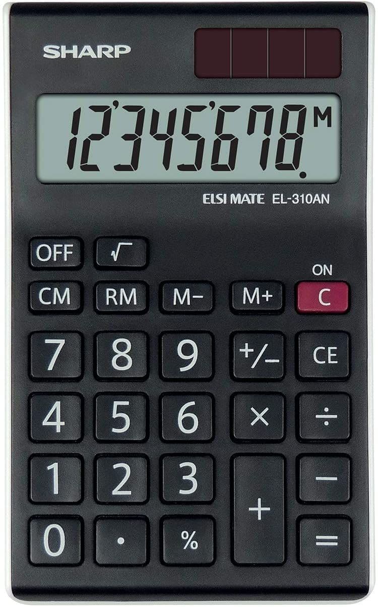 SHARP számológép, LED, Napelemes - EL310ANWH