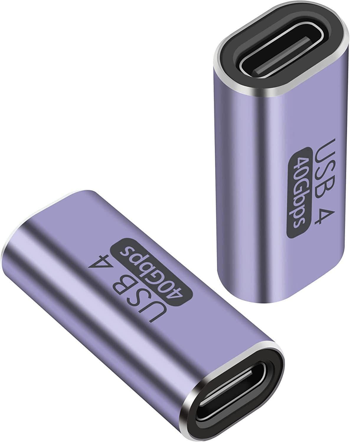 PREMIUMCORD Adapter, Toldó, Thunderbolt, 40Gbps, USB-C - USB-C, F/F, szürke