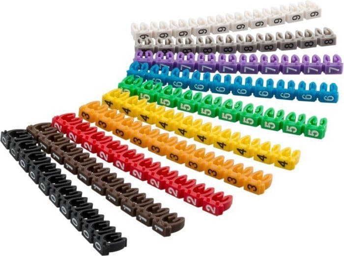 PREMIUMCORD Kábeljelölő kapcsok 2,5-4 mm kábelátmérőig - 10 x 10 színes