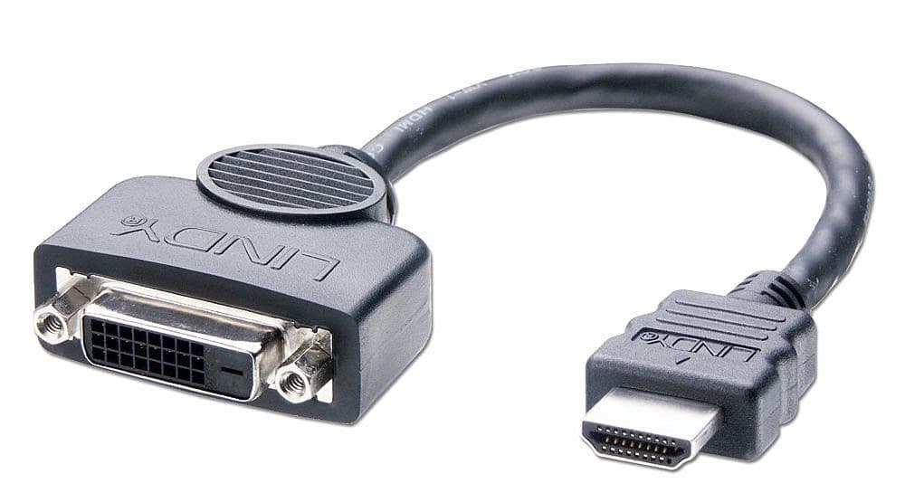 LINDY Adapter DVI-D - HDMI, F/M, 0,2m, fekete