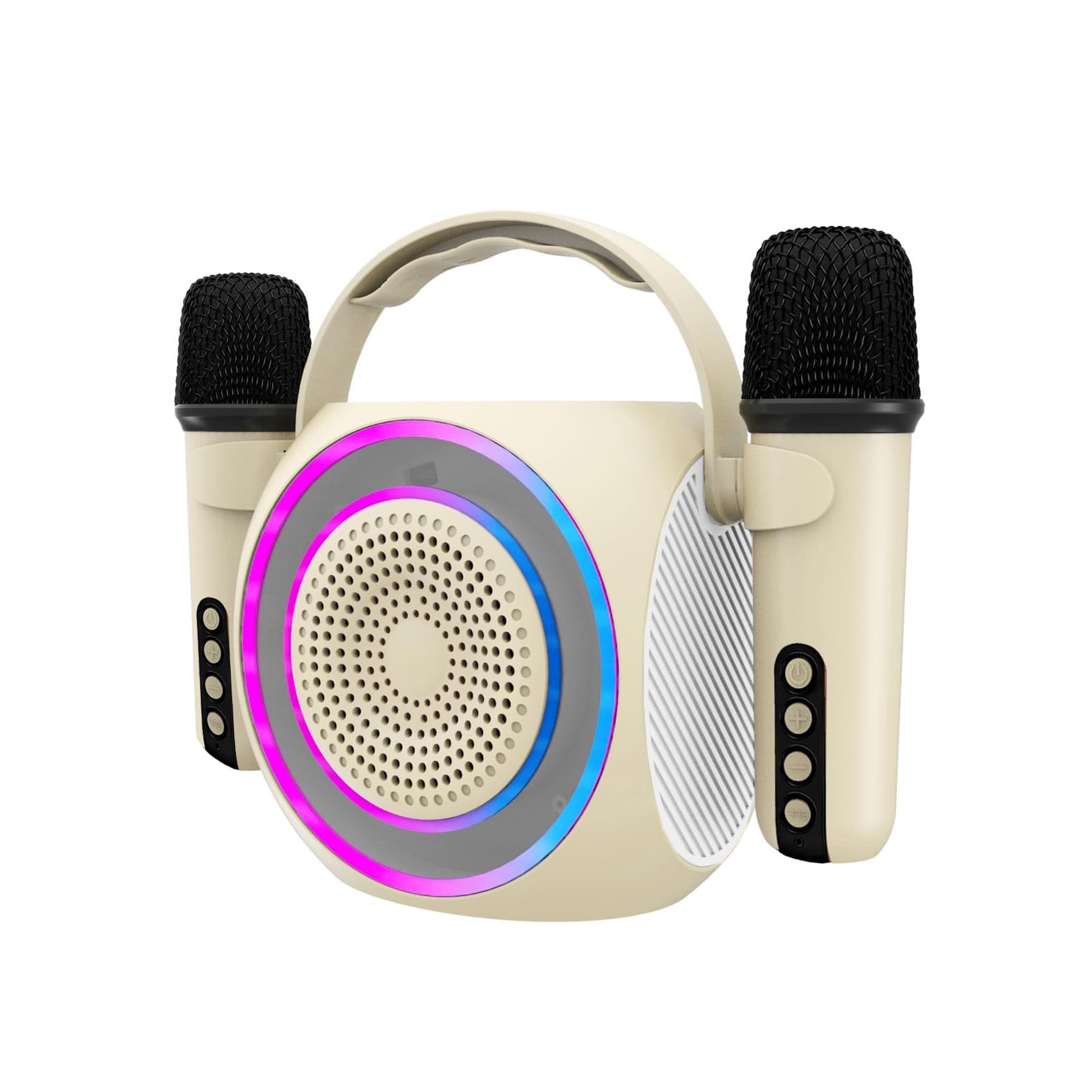 CELLY Partymic2 karaoke hangszóró, 2db vezeték nélküli mikrofon, RGB led,bluetooth, 1800mAh