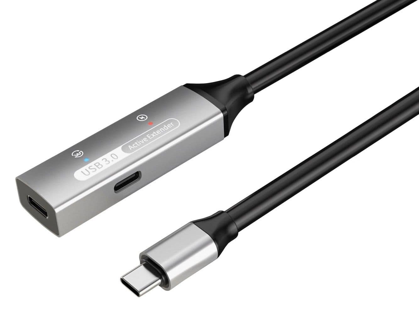 PREMIUMCORD Aktív Kábel USB-C 3.2 Gen1, hosszabbító, repeater, C - C, M/F, 10m, fekete