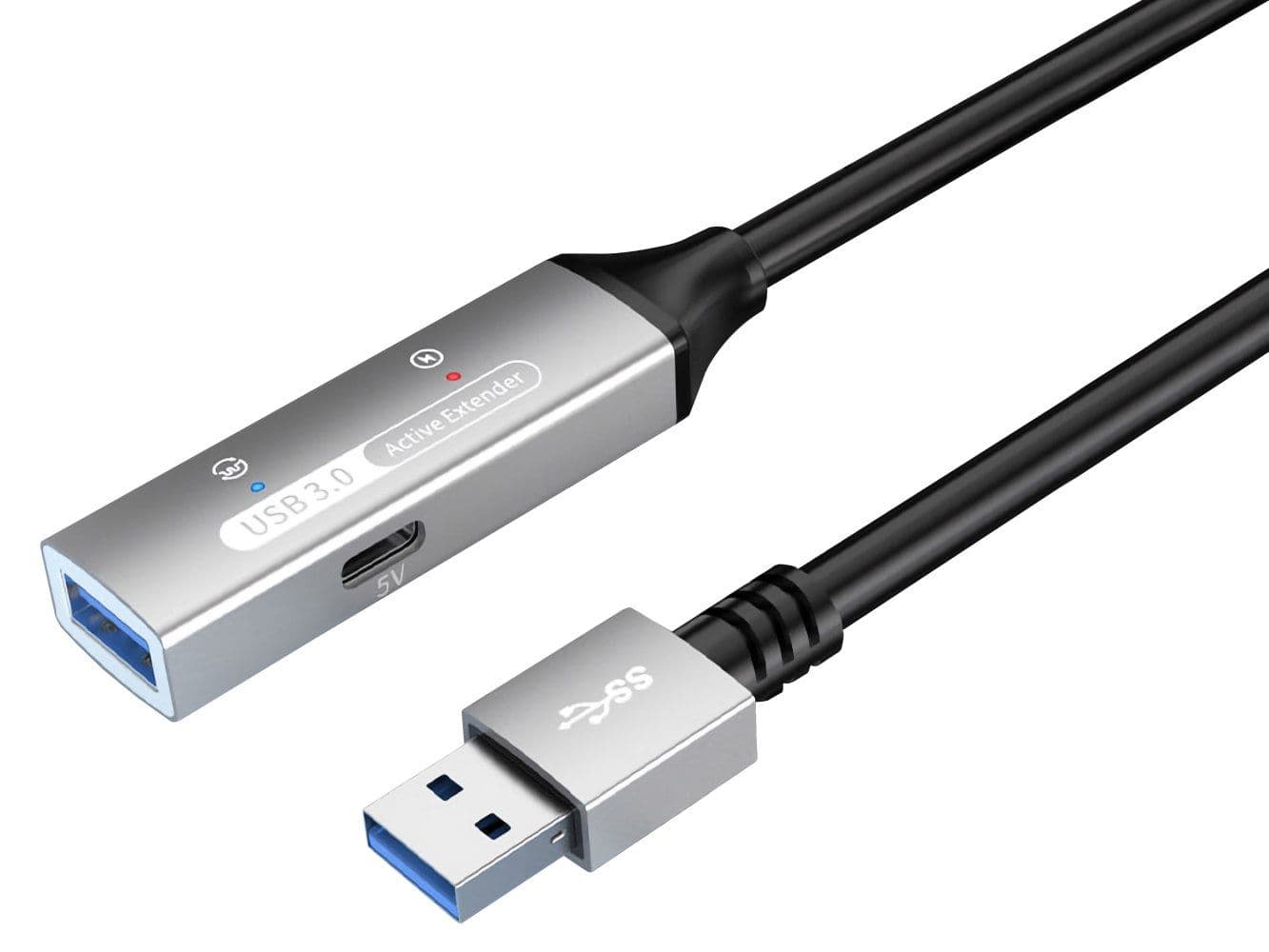 PREMIUMCORD Aktív Kábel USB-A 3.2 Gen1, hosszabbító, repeater, A - A, M/F, 15m, fekete