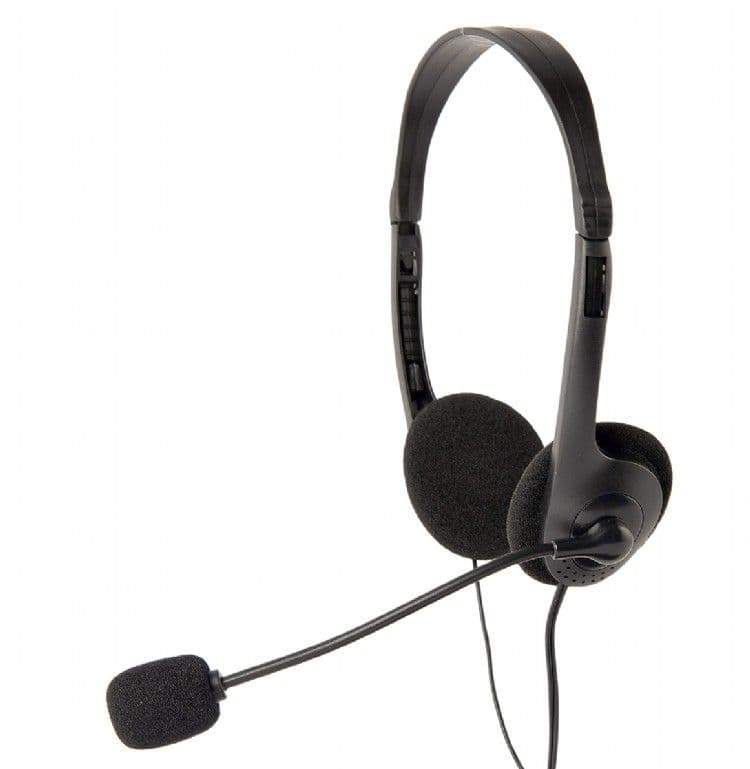 GEMBIRD Headset, Sztereó fejhallgató, Stereo Headset, fekete