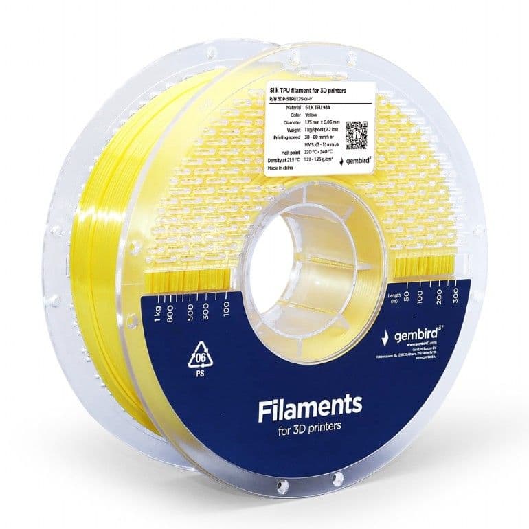 GEMBIRD Filament TPU 1,75mm, sárga