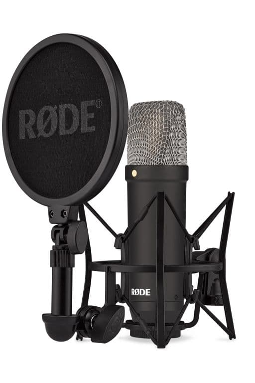 RODE NT1 Signature Series nagymembrános kondenzátor stúdió mikrofon csomag, fekete