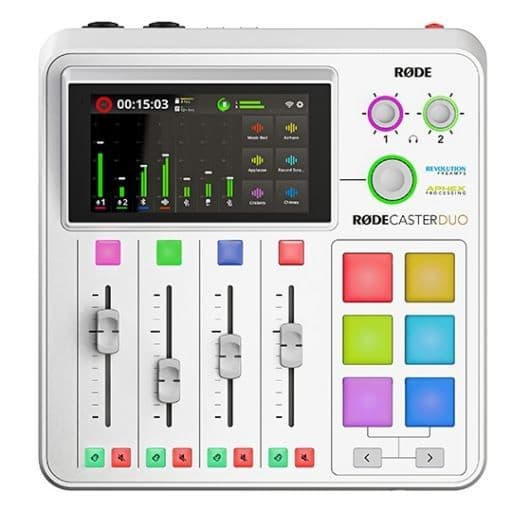 RODE RODECaster Duo podcast és audio produkciós keverő ajándék Wireless ME TX mikrofonnal, fehér