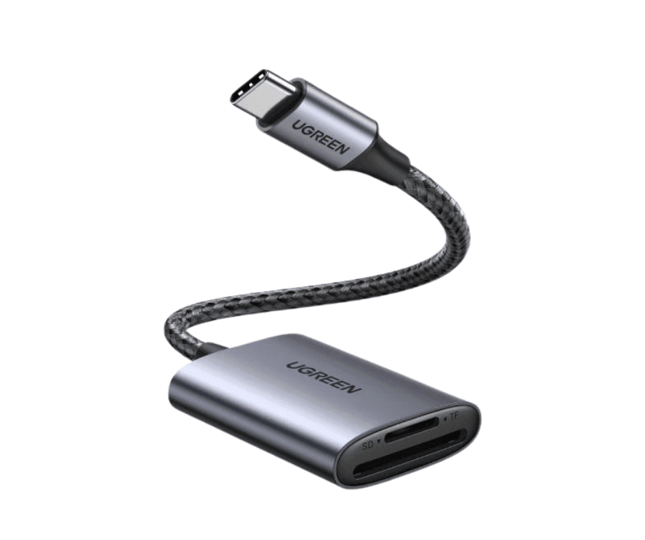 UGREEN 2 az 1-ben USB 3.0 USB-C SD Kártya kártyaolvasó 0,15m, fekete