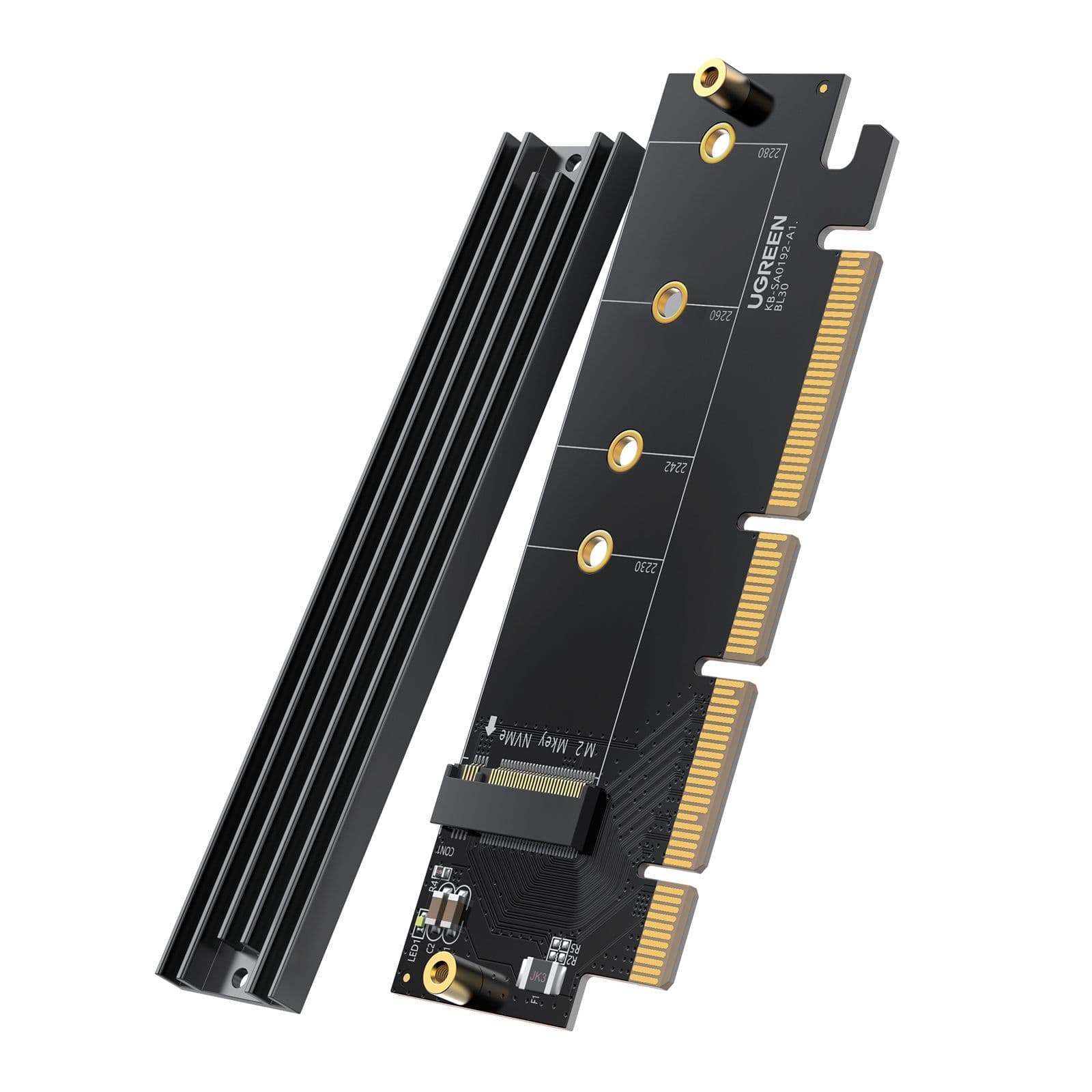 UGREEN Bővítőkártya PCIe 4.0(16×) - M.2 NVMe, fekete
