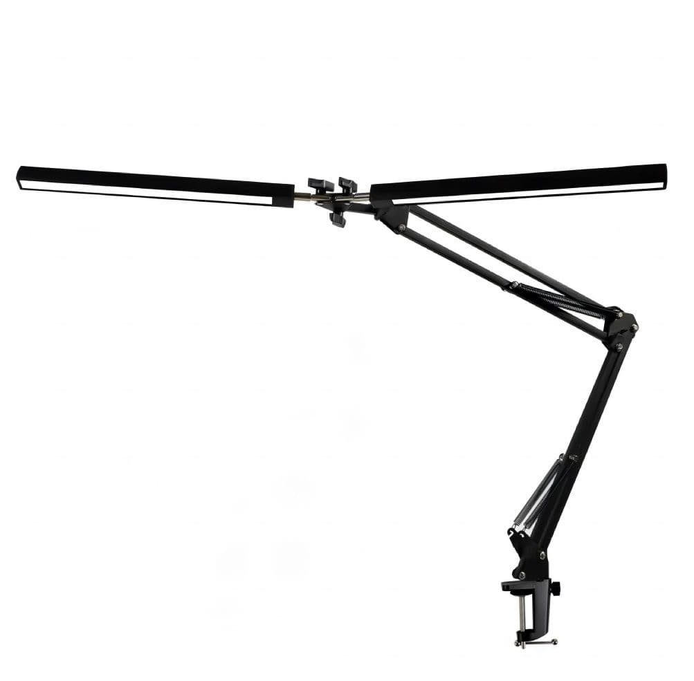PLATINET Asztali lámpa 20W, 500Lm, flexibilis, LED, rajzasztali lámpa, dupla lámpatest, fekete