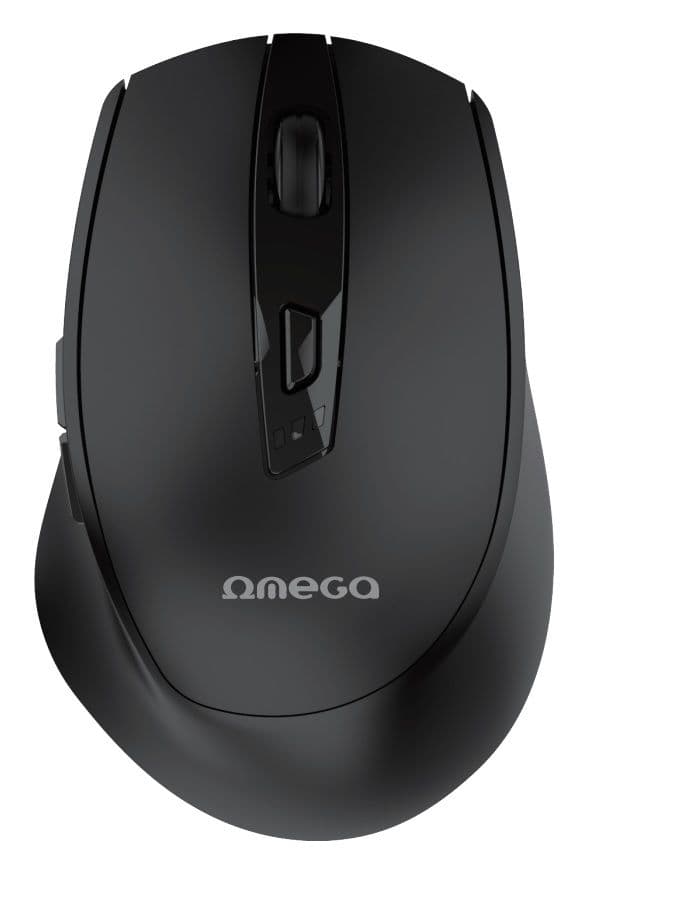 OMEGA Egér, Wireless, vezeték nélküli, Bluetooth 5.2, 2400 DPI, beépített akkumulátros, USB-C töltés, fekete