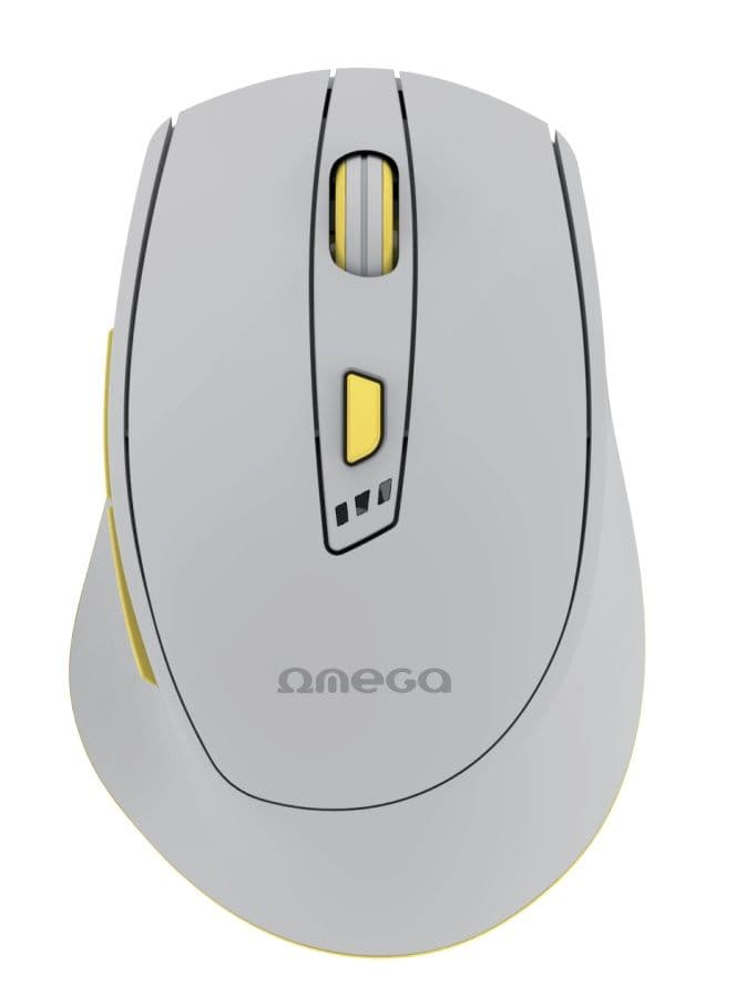 OMEGA Egér, Wireless, vezeték nélküli, Bluetooth 5.2, 2400 DPI, beépített akkumulátros, USB-C töltés, szürke