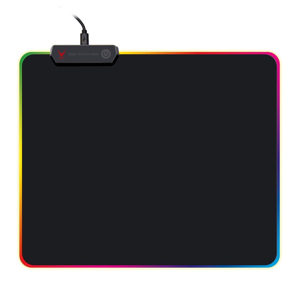 VARR Gaming Egérpad, RGB, LED világítású szélek, 250x300x4mm, gamer, fekete