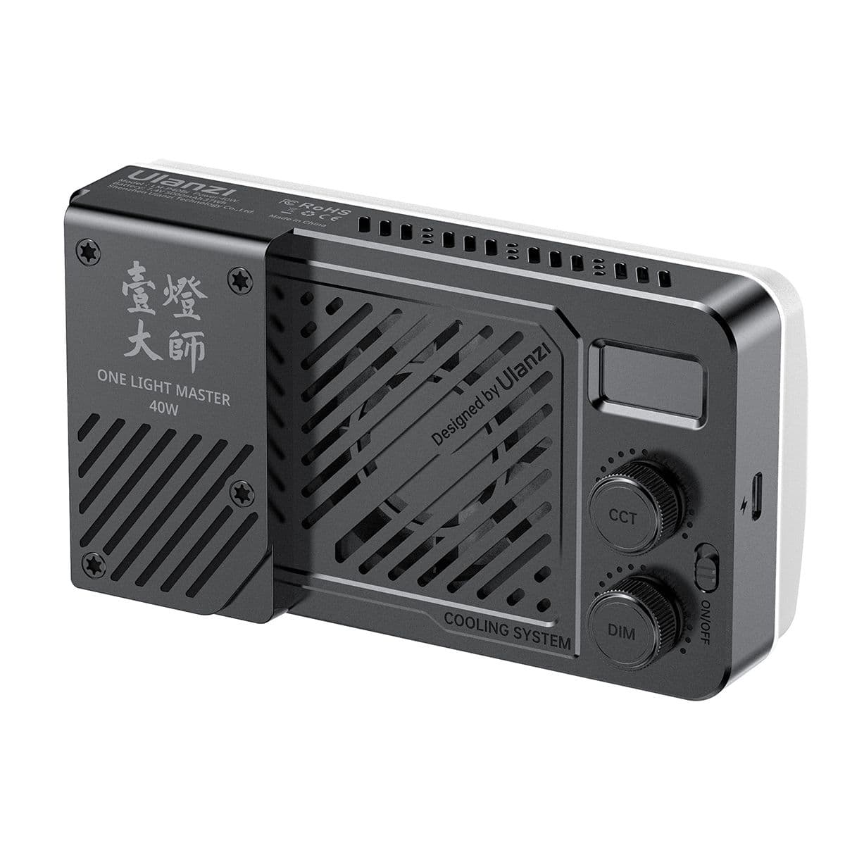 ULANZI 40W bi-color led lámpa, 14000lux, 37Wh, 2700K-6500K, 95CRI, 8 effekt, hűtőventillátor