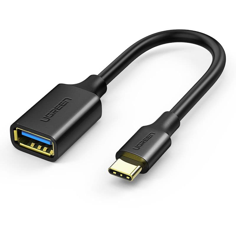 UGREEN Adapter USB 3.0 USB-C - USB-A, 5 Gbps, M/F, 0,15m fekete