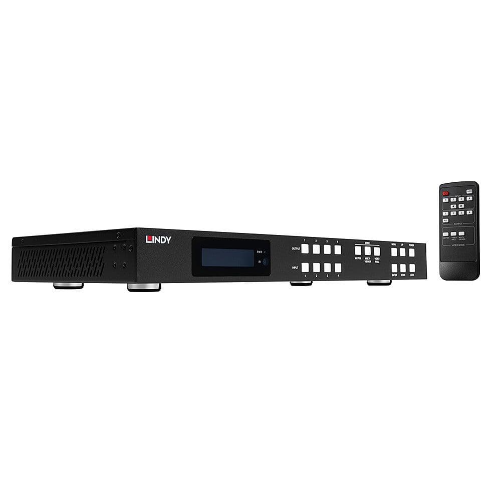 LINDY Mátrix Switch HDMI, 4x4 port, 4K@60Hz, Seamless Multi-View, Videófal mátrix, fekete