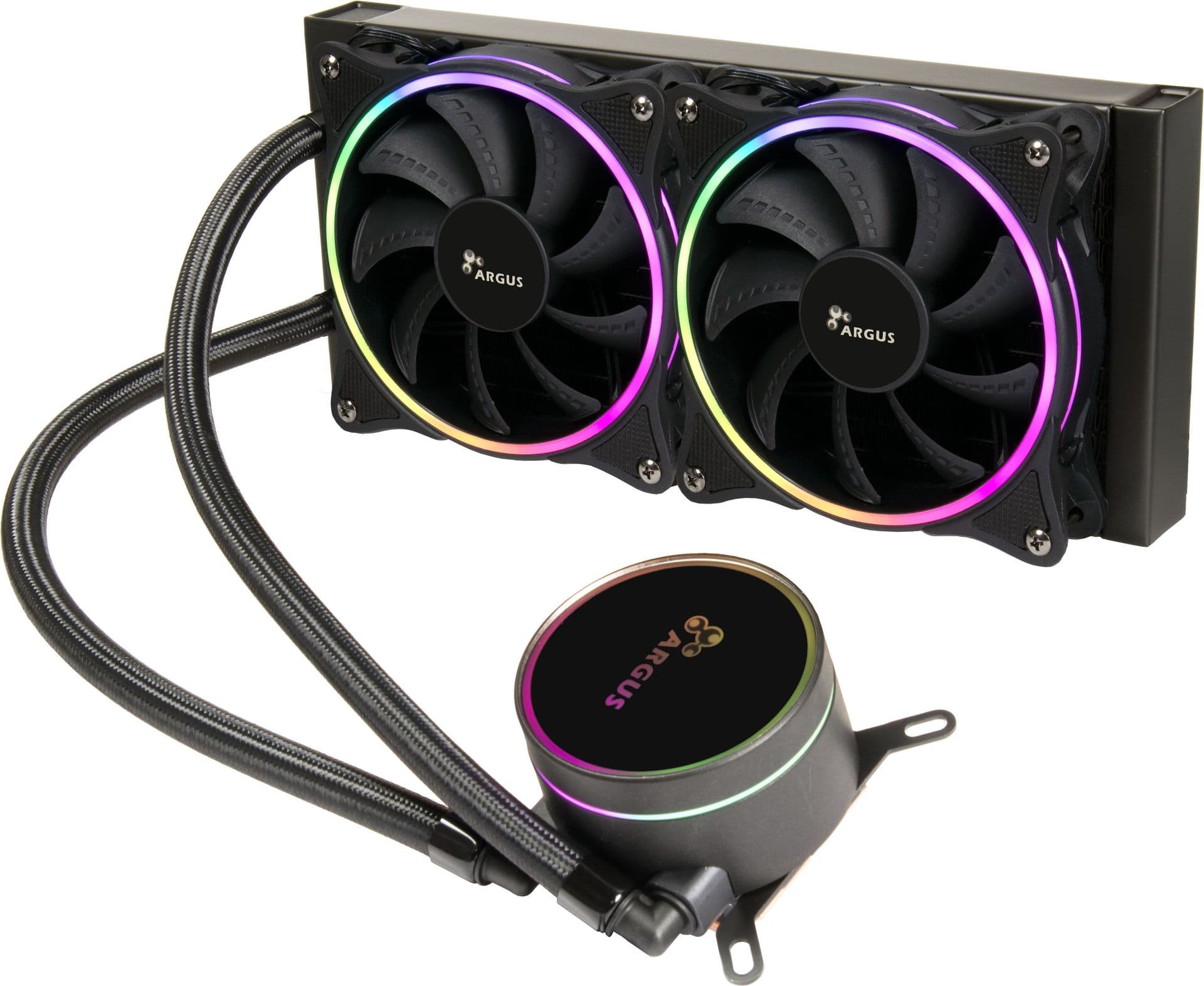 ARGUS hűtő ventilátor, vízhűtés, AIO, nagy teljesítmény, Gamer, INTEL és AMD processzorokhoz, ARGB világítással