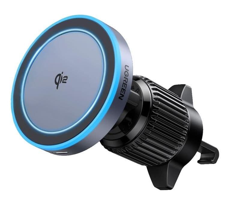 UGREEN Autós Mágneses Vezeték nélküli töltő, Qi 2, 15W, szürke